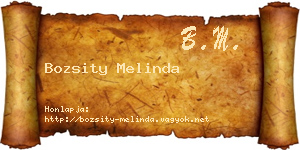 Bozsity Melinda névjegykártya